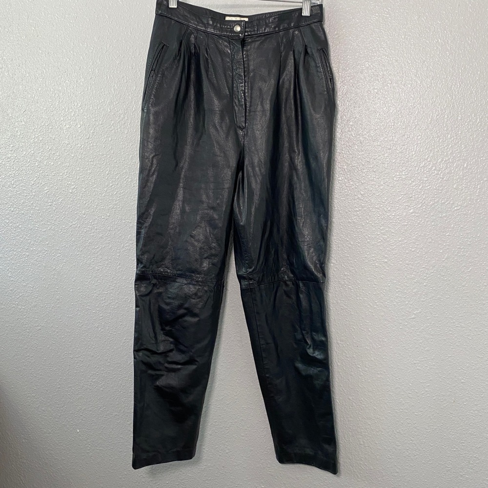 Vintage 90s Motorcycle Pants Sz 12 Leather Punk Grunge Biker Chic Concert Party
